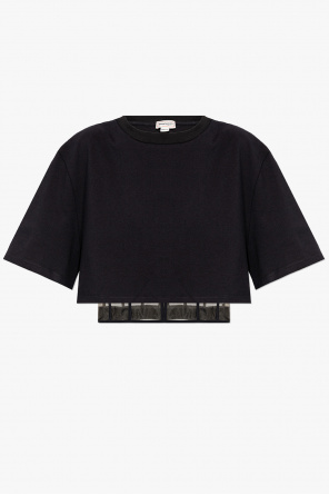 Tシャツ・カットソー alexander mcqueen Off-shoulder cropped top Off-shoulder top in black - Mc Queen | Mytheresa